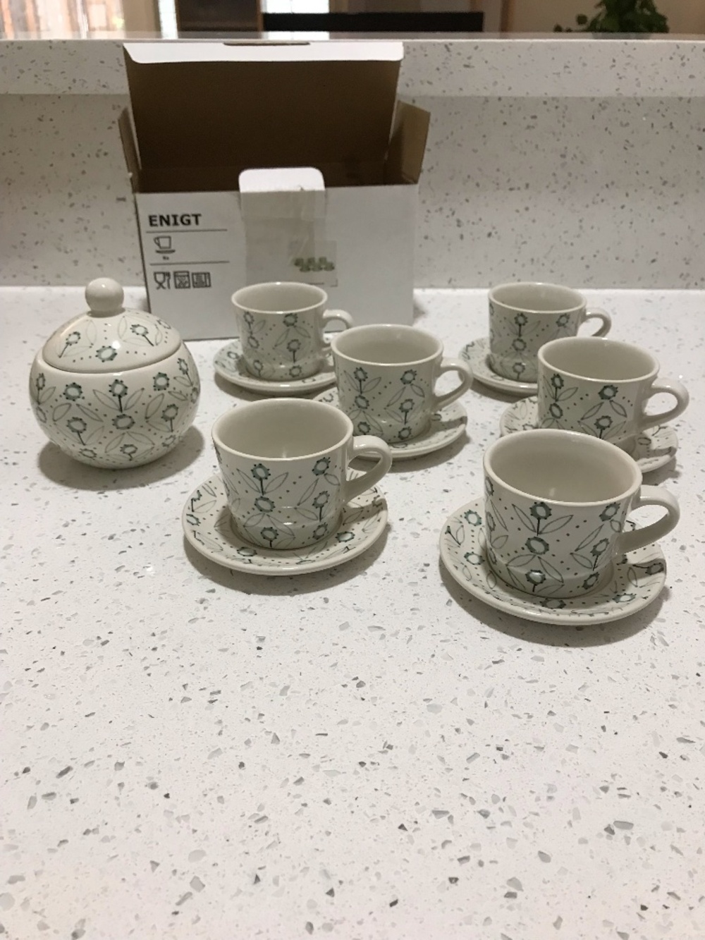 Ikea Set of 6 espresso cup + saucer + sugar bowl